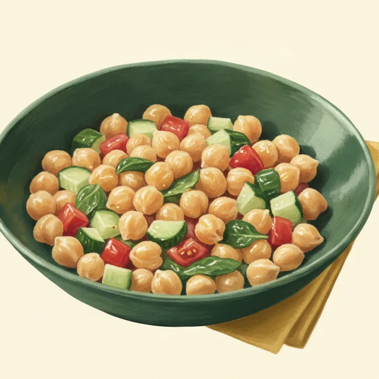 Illustrated lemon chickpea crunch bowl